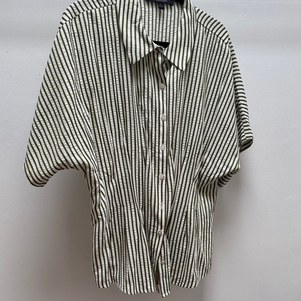 Marc New York Black and White Striped Casual Shirt women